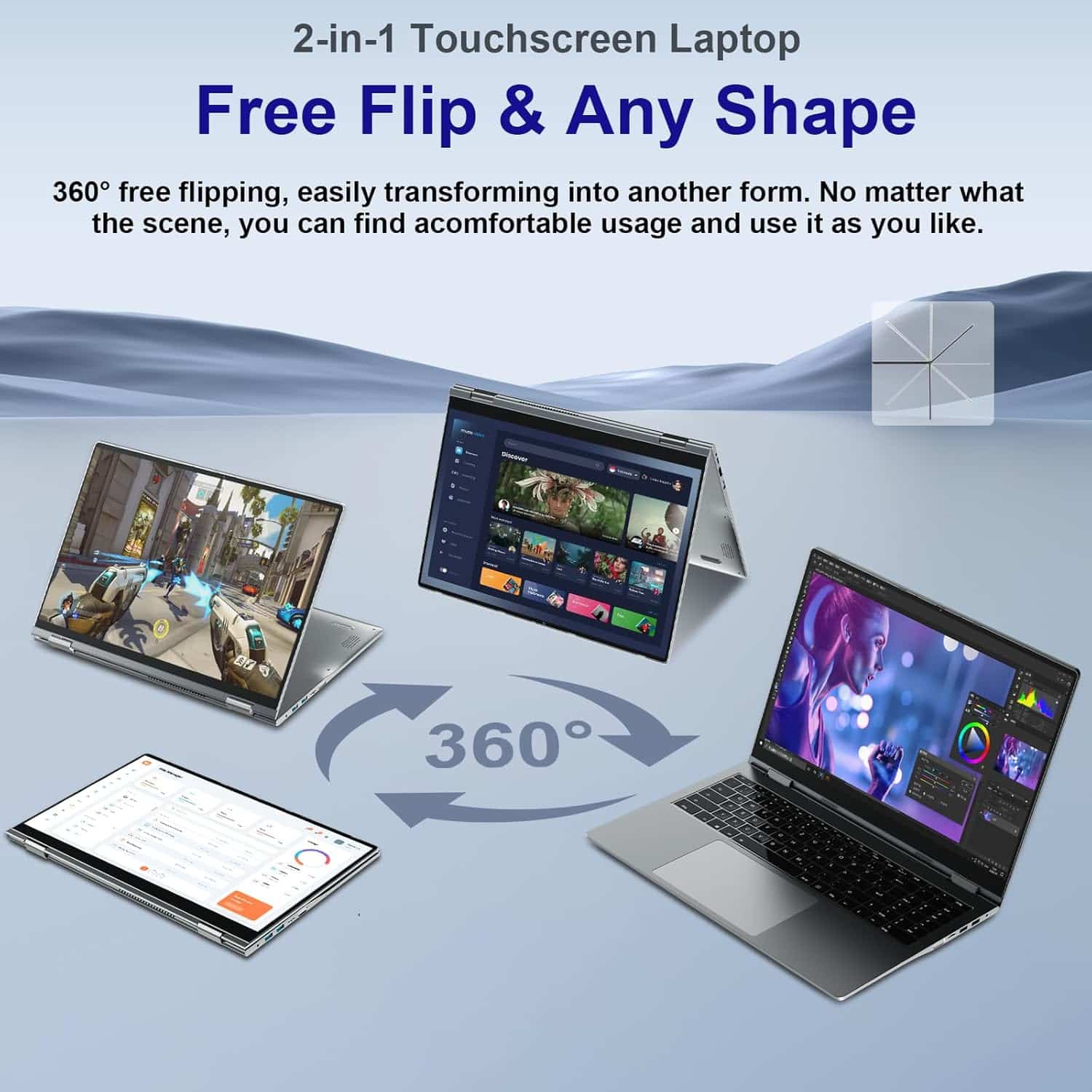 2024 Laptop,17.3-Inch FHD Display Laptop Computer with Quad Core-12th Alder Lake N97(Up to 3.6GHz) - Image 9