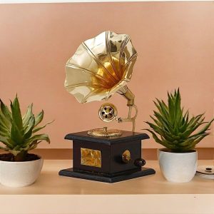 Vintage Brass Decorative Gramophone